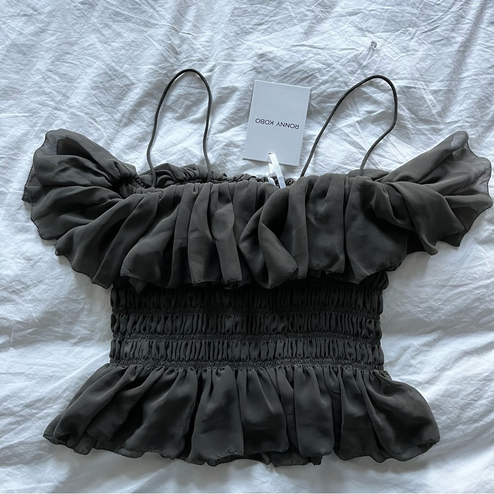 NWT Ronny Kobo Alexi Top in Pebble in Size‎ S - Picture 5 of 8